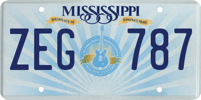 MS license plate ZEG787