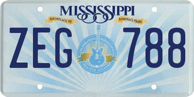 MS license plate ZEG788