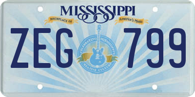MS license plate ZEG799
