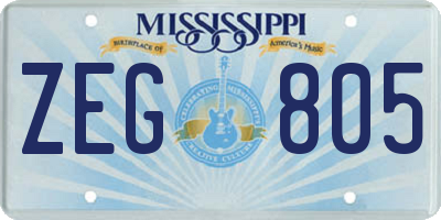 MS license plate ZEG805