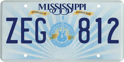 MS license plate ZEG812