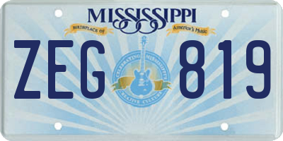 MS license plate ZEG819