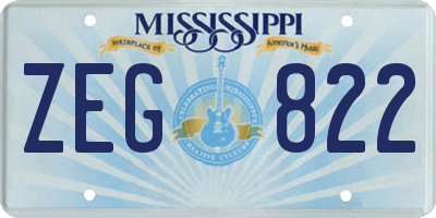 MS license plate ZEG822