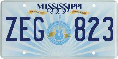 MS license plate ZEG823