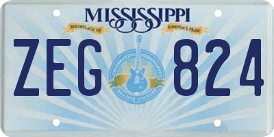 MS license plate ZEG824