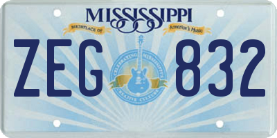 MS license plate ZEG832