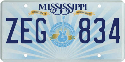MS license plate ZEG834