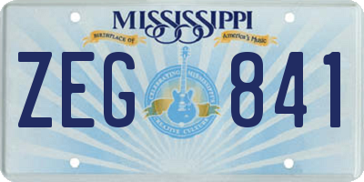 MS license plate ZEG841