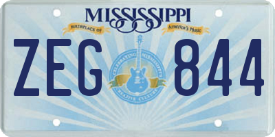 MS license plate ZEG844