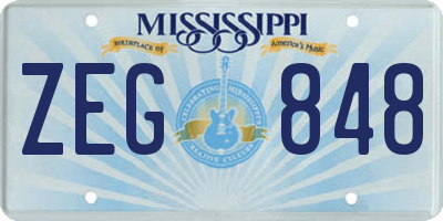 MS license plate ZEG848