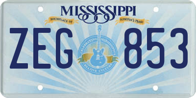 MS license plate ZEG853