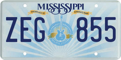 MS license plate ZEG855