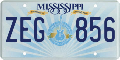 MS license plate ZEG856