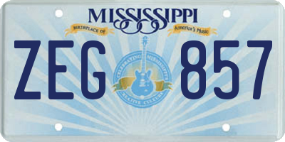 MS license plate ZEG857