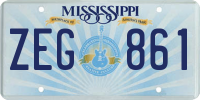 MS license plate ZEG861