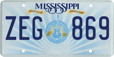 MS license plate ZEG869