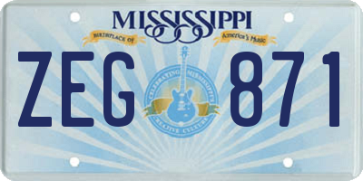 MS license plate ZEG871