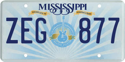 MS license plate ZEG877