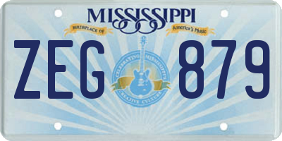 MS license plate ZEG879