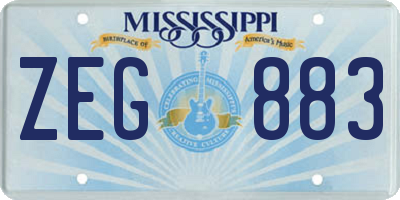 MS license plate ZEG883