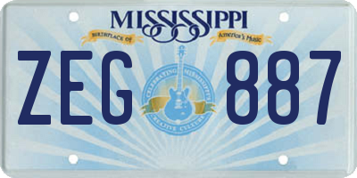 MS license plate ZEG887
