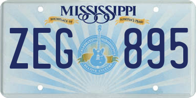 MS license plate ZEG895