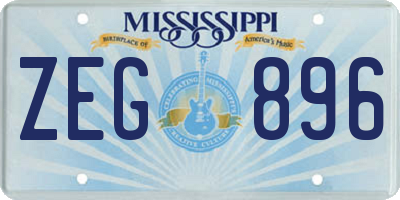 MS license plate ZEG896
