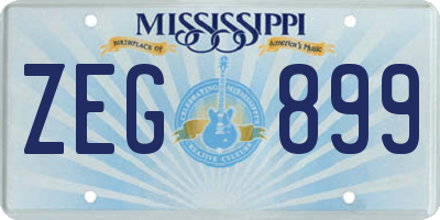 MS license plate ZEG899
