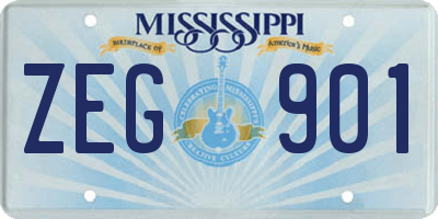 MS license plate ZEG901