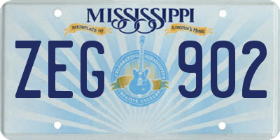 MS license plate ZEG902