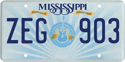 MS license plate ZEG903
