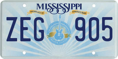 MS license plate ZEG905