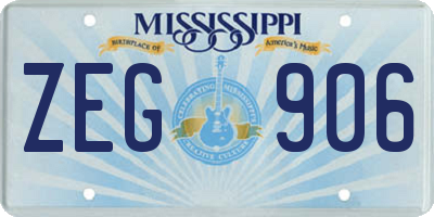 MS license plate ZEG906