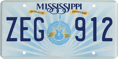 MS license plate ZEG912