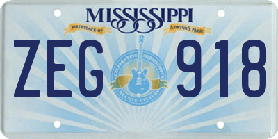 MS license plate ZEG918