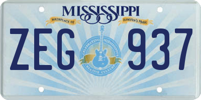 MS license plate ZEG937