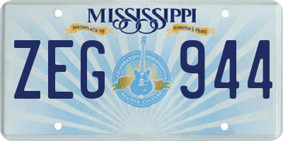 MS license plate ZEG944