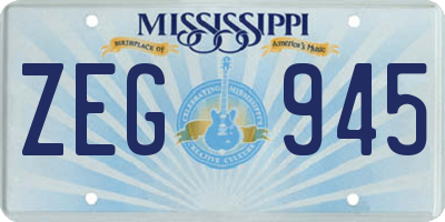 MS license plate ZEG945
