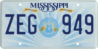 MS license plate ZEG949