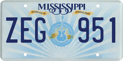 MS license plate ZEG951