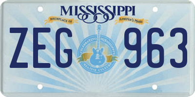 MS license plate ZEG963