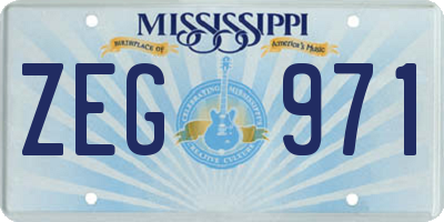 MS license plate ZEG971