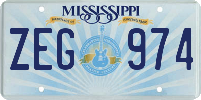 MS license plate ZEG974
