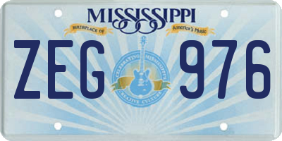 MS license plate ZEG976