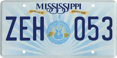 MS license plate ZEH053