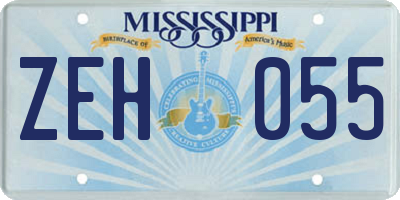 MS license plate ZEH055
