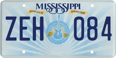 MS license plate ZEH084