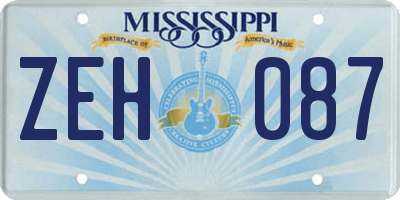 MS license plate ZEH087
