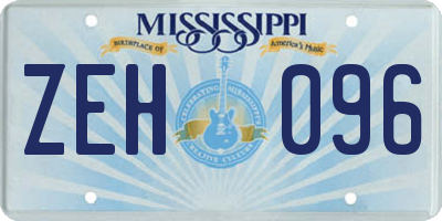 MS license plate ZEH096