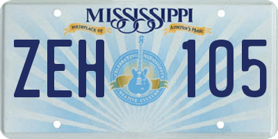 MS license plate ZEH105